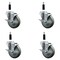 Service Caster 4'' Gray Poly Swivel 7/8'' Expanding Stem Caster Set with Brake, 4PK SCC-EX20S414-PPUB-TLB-78-4 - alternate 1